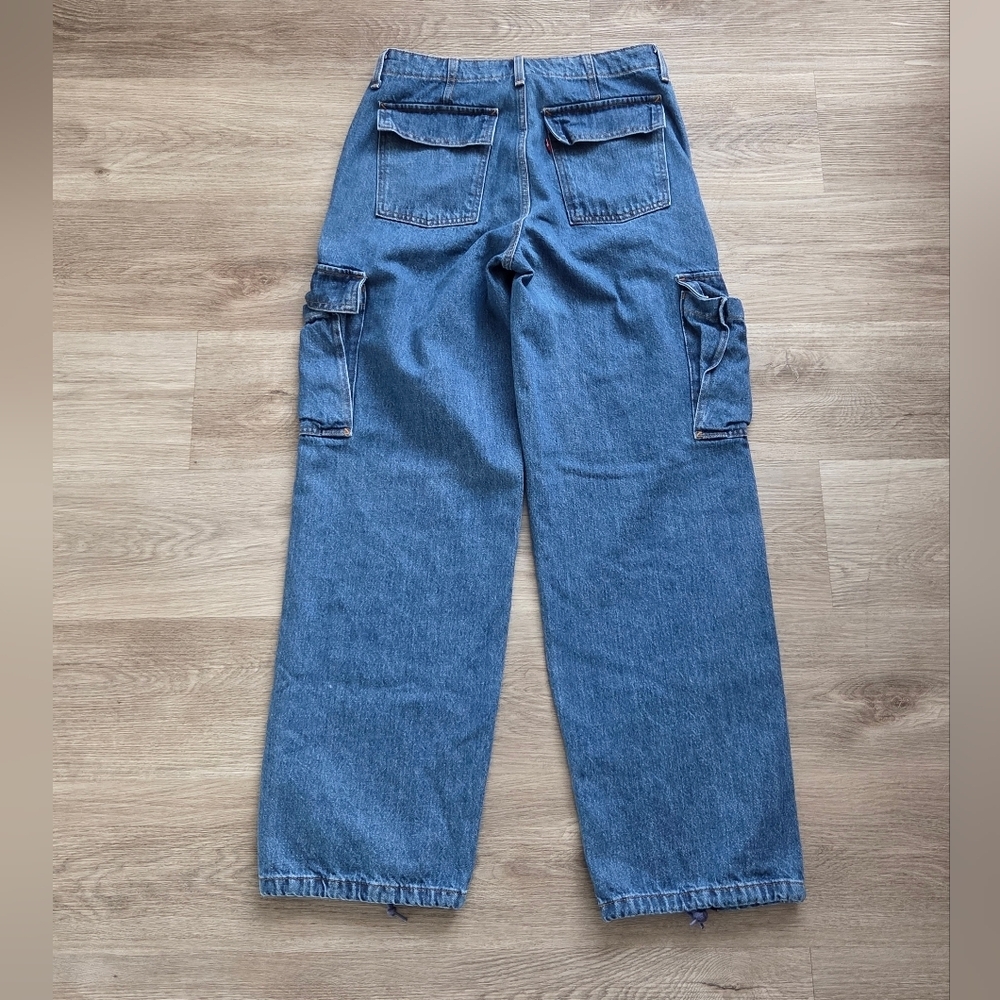 Levis ‘94 Baggy Women’s Drawstring Hem Cargo Jeans W28 L32 - Picture 3 of 11